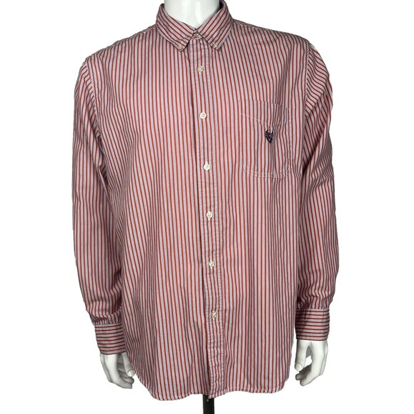 Chaps Ralph Lauren Dress Shirt Long Sleeve Button Down Easy Care Red Men Large - Picture 1 of 4
